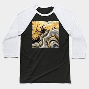 Black Gold marble tropic Baseball T-Shirt